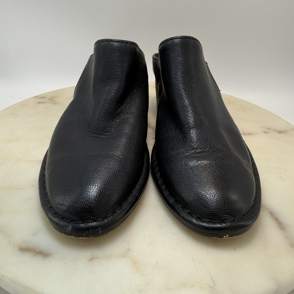 Clarks Spiced Isla Black Leather Mules Block Heel Pointed Heel Women's Size 6.5M - Picture 2 of 9